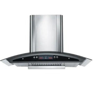 Hotte aspirante Kuchinar à verre incurvé 60 cm murale en acier inoxydable argenté Classe A Énergie pour usage hôtelier - Product Image 2