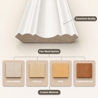 Moulure en bois massif blanc pour joints murs-plafonds, taille personnalisée