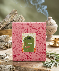 Bâtons d'encens Dhoop en Sauge Blanche et Bois de Santal en Gros – Encens Naturel à Base de Plantes pour Puja, Méditation, Yoga, Parfum d'Ambiance et Aromathérapie - Product Image 1