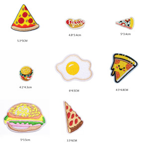 Hot Selling Iron-On Patches Embroidered Simulation Hot Dog Hamburger Snack Pizza-Popular Snack Patches - Product Image 2
