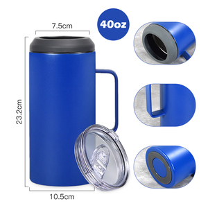 شعار مخصص بورتا لاتا 4 إن 1 40 أونصة يمكن تبريد مع مقبض علبة عادية وزجاجة بيرة تبقي باردة مزدوجة الجدران معزولة - Product Image 5