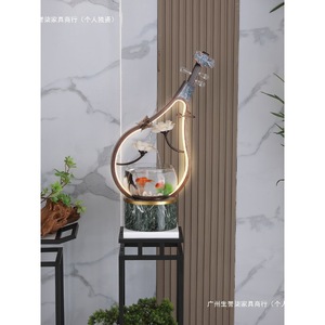 Décoration créative pour aquarium, fontaine à eau en métal avec lumières, pour la décoration de la maison, cadeau - Product Image 3