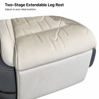 Siège de capitaine en cuir beige perforé et matelassé, ventilé, chauffant, inclinable électriquement, pour l'intérieur de fourgonnettes et bus de luxe