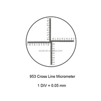 953 DIV 0.05mm Custom Microscope Accessory Optical Lens Cross Calibration Slide