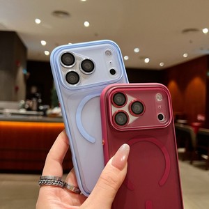 เคสโทรศัพท์มือถือแบบแม่เหล็กสีเชอร์รี่เข้มด้าน สัมผัสนุ่ม สำหรับ iPhone 18 17 16 15 pro max ฝาหลังแบบด้าน ป้องกันการกระแทก - Product Image 3