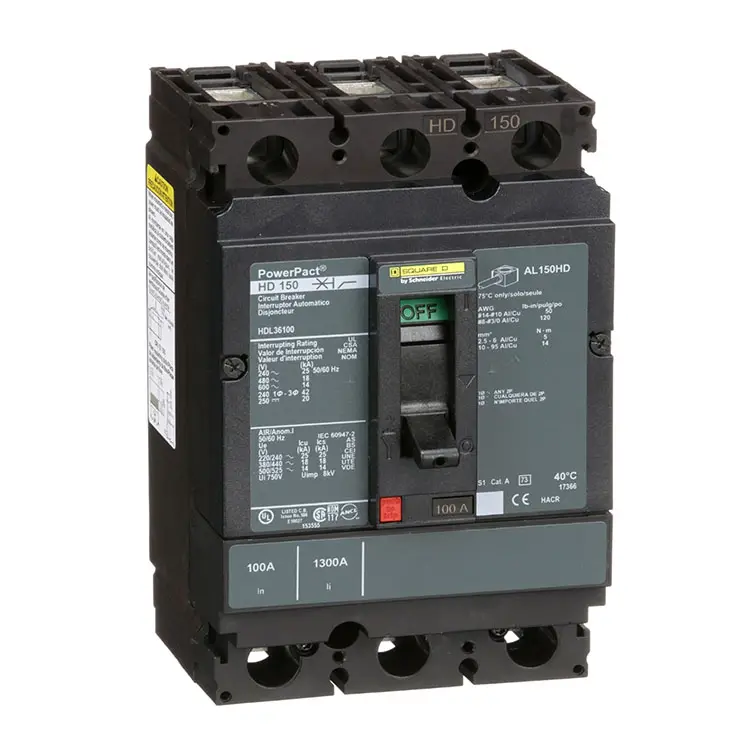 IEC947-2 standard PowerPact Square D 3P 100 Amp HDL36100 MCCB