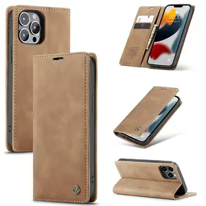 2023 New Cellphone Case Luxury PU Leather Wallet Card Slot Flip Phone Case For iPhone 14 13 7 8 X Xr 11 12 Se 3