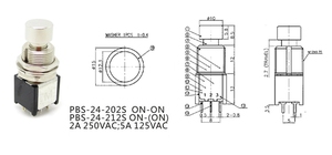 Interruptor de pedal soldado M12 de 6 pines pequeño PBS-24-202S para efectos de guitarra ON-ON con función de retención para operación con pedal - Product Image 6