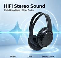 Casque sans fil supra-auriculaire avec son stéréo et microphone intégré pour le divertissement et la communication