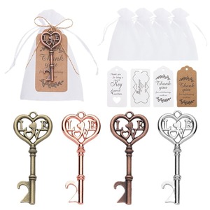 Ouvre-bouteille en forme de clé d'amour en alliage de zinc, cadeau de mariage, cadeau de fête, porte-clés, pendentif, 4 couleurs - Product Image 5