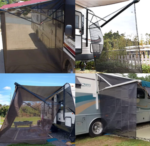 Toldo de remolque para acampar de 9x7 pulgadas, pantalla de malla negra, bloqueador UV, toldo para caravana, parasol lateral - Product Image 5