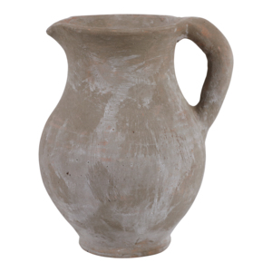 Vaso a forma di brocca in terracotta con manico curvo per decorazioni per la casa e il soggiorno - Product Image 1