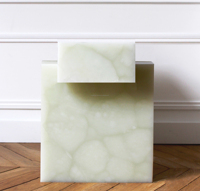 Table d'Appoint Populaire en Onyx Marbre Rose Blanc Meuble de Salon Socle Piédestal en Marbre Table de Chevet en Onyx Naturel Table Basse