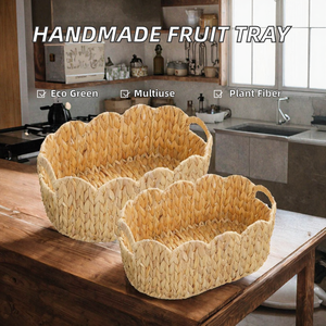 Panier de rangement multifonction et plateau à fruits de bureau en herbe de gourde tressée, fait main et écologique - Product Image 2