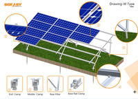 Système de montage de panneaux solaires photovoltaïques avec support de module en alliage d'aluminium 6005-T5 pour utilisation au sol/en montagne