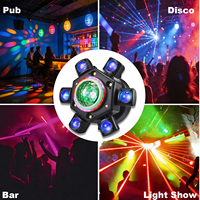Lumière de fête disco rotative à 6 bras 120W, effet boule magique RGBW, faisceau laser, stroboscope, DMX512, activé par le son, DJ, bar, club, KTV