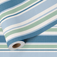 Papier d'emballage décoratif imperméable à rayures vertes sauge fraîches, enduit de PE, pour les fêtes, les remises de diplômes, les cadeaux