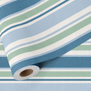 Fresh Blue Sage Green Stripe Decorative Wrapping Paper Roll For Men Boys Holiday Graduation <b>Gift</b> Packing Supply - Product Image 1