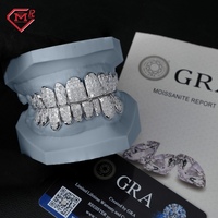 Grillz en Moissanite et Diamant, Sertissage Invisible Personnalisé, Argent Sterling 925, Style Hiphop Iced Out, Diamant de Laboratoire