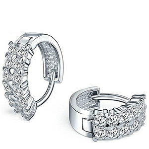 Piccoli Orecchini a Cerchio Scintillanti per Donne, Semplici Orecchini a Cerchio per Uso Quotidiano, Gioielli alla Moda - Product Image 5