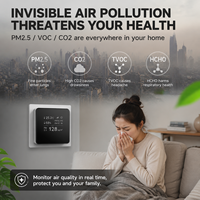Detektor Kualitas Udara Dalam/Luar Ruangan Pintar PMT300 dengan Zigbee/WiFi 2.4GHz, Data Real-Time, Kontrol Jarak Jauh/Aplikasi untuk Rumah dan Kantor