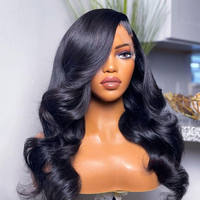 Wig Rambut Asli Brasil HD Kualitas Terbaik Model Lace Front Body Wave Warna Natural Wig Rambut Virgin Pabrik