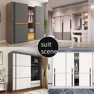 <span class=keywords><strong>Porte</strong></span> <span class=keywords><strong>coulissante</strong></span> de garde-robe avec double amortissement des rails supérieurs et inférieurs, <span class=keywords><strong>rail</strong></span> de guidage de <span class=keywords><strong>porte</strong></span> <span class=keywords><strong>coulissante</strong></span> de meuble TV externe - Product Image 1