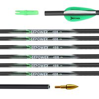 Flèches en carbone pur HT, rectitude 0.003, équipement de tir à l'arc pour compétition avec arc classique, avec plumes en plastique et guide-vent