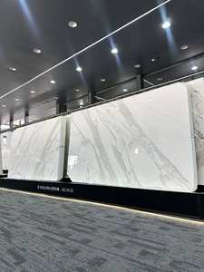 Grande dalle de marbre blanc Calacatta, imperméable, moderne, polie, pour salle à manger, entrée, escalier, intérieur, extérieur, villa, salle de bain, atelier - Product Image 4