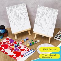 Nouvelle Collection 2025 : Kit de Peinture pour Enfants avec Boîte en Bois 20x30cm, Toile à Motifs Personnalisés, Peintures Acryliques et Pinceaux – Toile Pré-imprimée