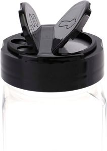 Small 4oz Square Eco-Friendly Food Grade Sea Salt Seasoning Packaging PET Plastic Bottle Clear Spice Container Black Butterfly - Product Image 4