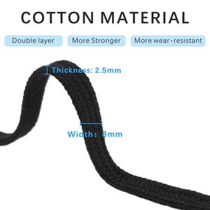 Lacets plats en coton de haute qualité de 8 mm, double couche pour baskets, bottes en toile, lacets en coton en vrac, vente en gros - Product Image 2