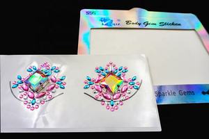 Bijoux de <span class=keywords><strong>visage</strong></span> à LED <span class=keywords><strong>Carnaval</strong></span> Rhinestone Sticker Chest Gems Creative LED Body Gems for Rave Party Outfit - Product Image 5