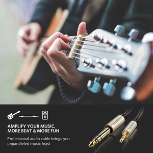 Ugreen 1/8 à 1/4 Adaptateur stéréo 3.5mm à 6.35mm Câble auxiliaire pour guitare vers câble auxiliaire mâle avec boîtier en alliage de zinc <span class=keywords><strong>et</strong></span> tresse en nylon - Product Image 4