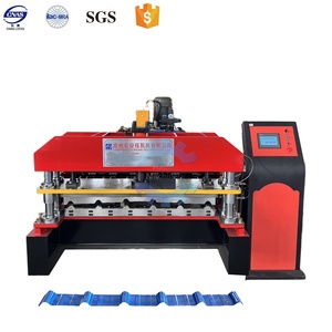 เครื่องขึ้นรูปลอนหลังคาทรงสี่เหลี่ยมคางหมูอัตโนมัติ พร้อม PLC เกียร์บ็อกซ์ เครื่องยนต์ ปั๊ม และลูกปืน - Product Image 2