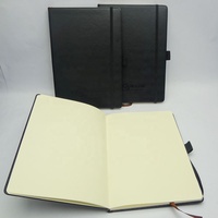 Carnet de notes de type Moleskine en cuir PU noir de qualité supérieure, couverture rigide A5, avec bande élastique pour le bureau et les affaires