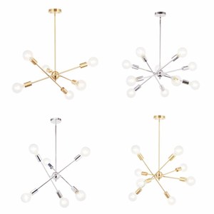 Modern Chrome Stainless Steel <b>Chandelier</b> 8-<b>Light</b> E26 LED Pendant <b>Light</b> Remote Control Adjustable Height for Living Room AC 220V - Product Image 2