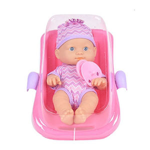 Poupée bébé enfant de 9 pouces avec <span class=keywords><strong>corps</strong></span> entier et yeux fixes, jouets avec panier pour sucette, jouets d'imitation pour enfants - Product Image 1