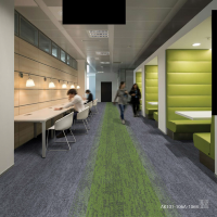 Dalles de moquette modulaires à dos bitumé, à poils bouclés, insonorisantes, rayées, pour hôtels, bureaux et escaliers