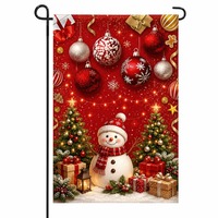 Drapeau de jardin en toile de jute imperméable double face 12x18 pouces, motif renne et flocon de neige, pour décoration extérieure de Noël, vente en gros sur mesure