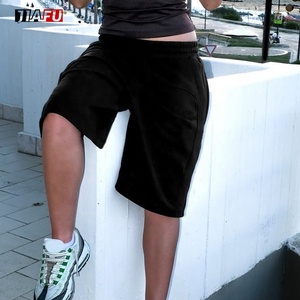 Pantaloncini sportivi larghi estivi in bianco di alta qualità con coulisse pesanti in maglia a maglia pantaloncini da uomo - Product Image 1