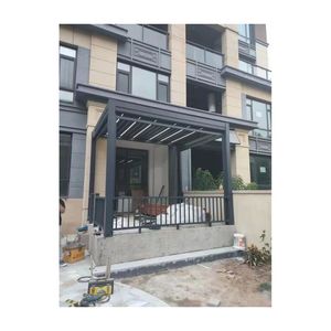 Pergola bioclimatique solaire en aluminium moderne, <span class=keywords><strong>stores</strong></span> électriques muraux pour toit, gazebo extérieur en métal - Product Image 5