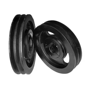 Customized Grey Cast Iron Wheel Double V Belt Sheaves Pulley aluminium belt pulley flat belt pulley