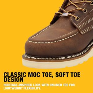 Botas de Trabajo Weatherby para Hombre, Cuero de Grano Completo, Pro Comfort, Punta Suave, Estilo Moc, Hechas en EE. UU., Calzado de Seguridad - Product Image 4