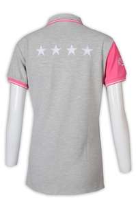 Logo personnalisé de l'usine IGift imprimé 100% coton Vintage à manches courtes pour polo gris rose uniforme de bureau tricoté compressé - Product Image 3