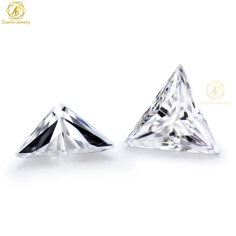 Tổng hợp kim cương trắng tam giác cắt phòng thí nghiệm Phát Triển Tổng Hợp Kim Cương Stones 0.5-5ct màu DEF/Gh Loose đá quý moissanite