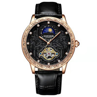 Montre mécanique squelette à phases lunaires lumineuse et étanche de haute qualité, populaire, de luxe, pour homme, pour affaires et sport, automatique