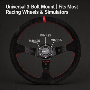 <span class=keywords><strong>Volant</strong></span> de course universel en suède de 14 pouces (345 mm) à fond profond pour simulateur de course, <span class=keywords><strong>drift</strong></span> et dropshipping - Product Image 3