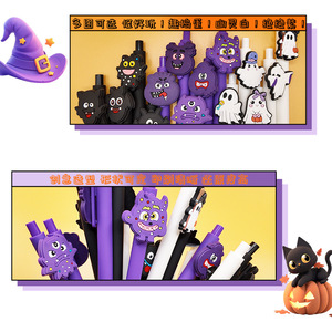 Halloween Gel <b>Pen</b> 0.5mm Uv Printing Custom PVC Soft Rubber Patch Promotional Writing Gift Advertising Signature - Product Image 2