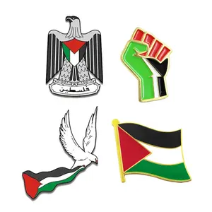 Usine Offre Spéciale personnalisé Palestine carte broche écharpe cadeaux Bracelet émail Badge pays drapeau épinglette Souvenirs Palestine broche